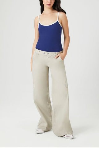 Ribbed Knit Ringer Cami Bodysuit