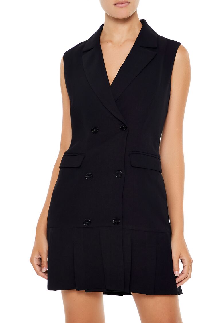  Forever 21 Double-Breasted Mini Dress - black - Bonton