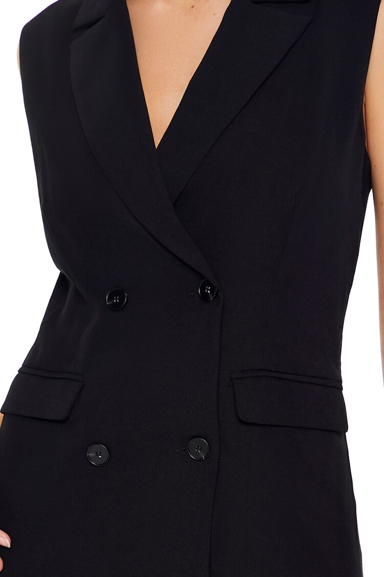  Forever 21 Double-Breasted Mini Dress - black - Bonton