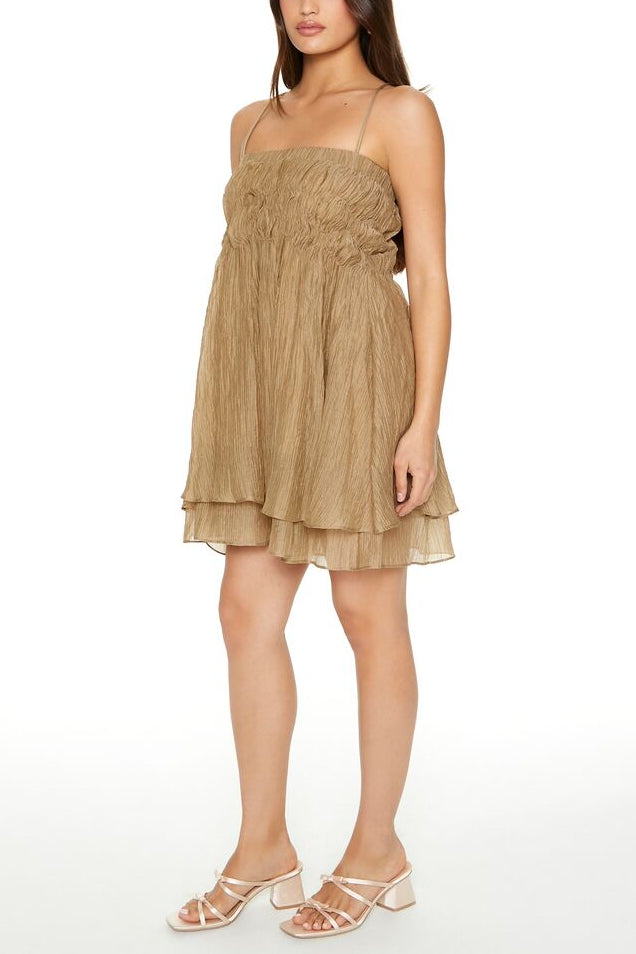  Forever 21 Layered Babydoll Mini Dress - vanilla - Bonton