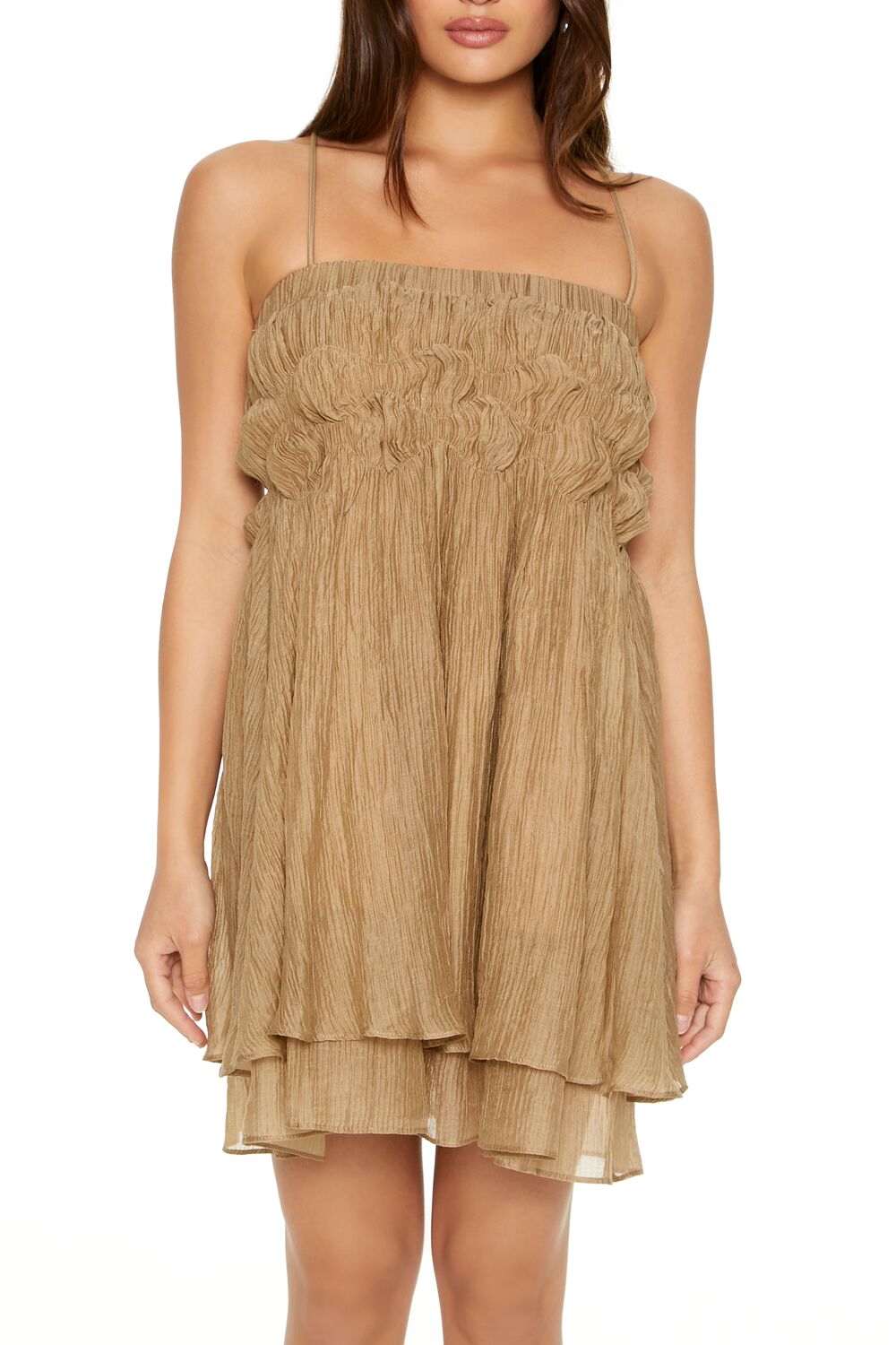  Forever 21 Layered Babydoll Mini Dress - vanilla - Bonton