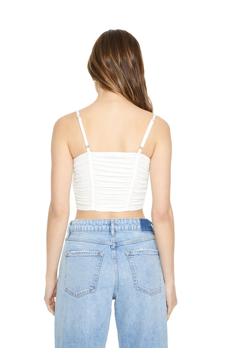  Forever 21 Ruched Cropped Cami - vanilla - Bonton