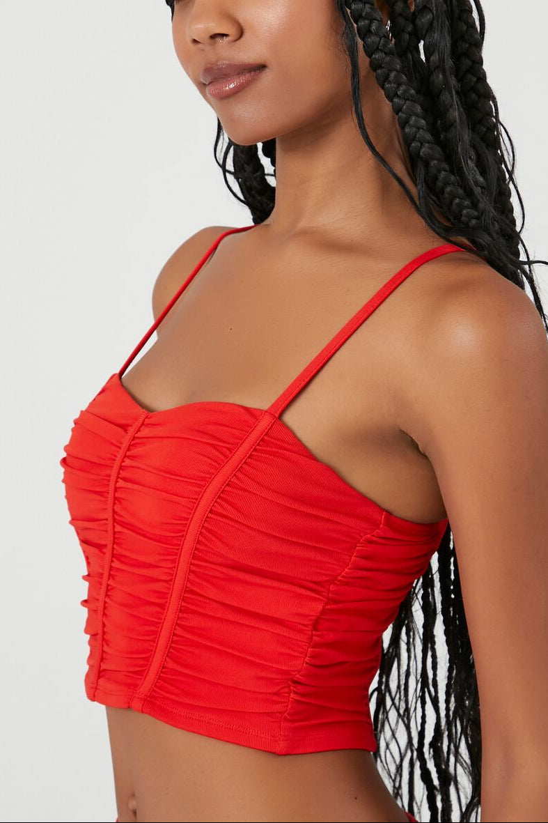  Forever 21 Ruched Cropped Cami - vanilla - Bonton