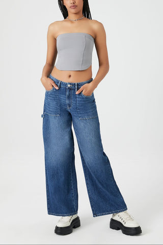 Ponte Knit Curved-Hem Tube Top