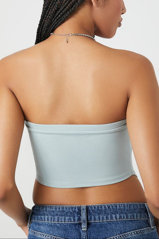Ponte Knit Curved-Hem Tube Top
