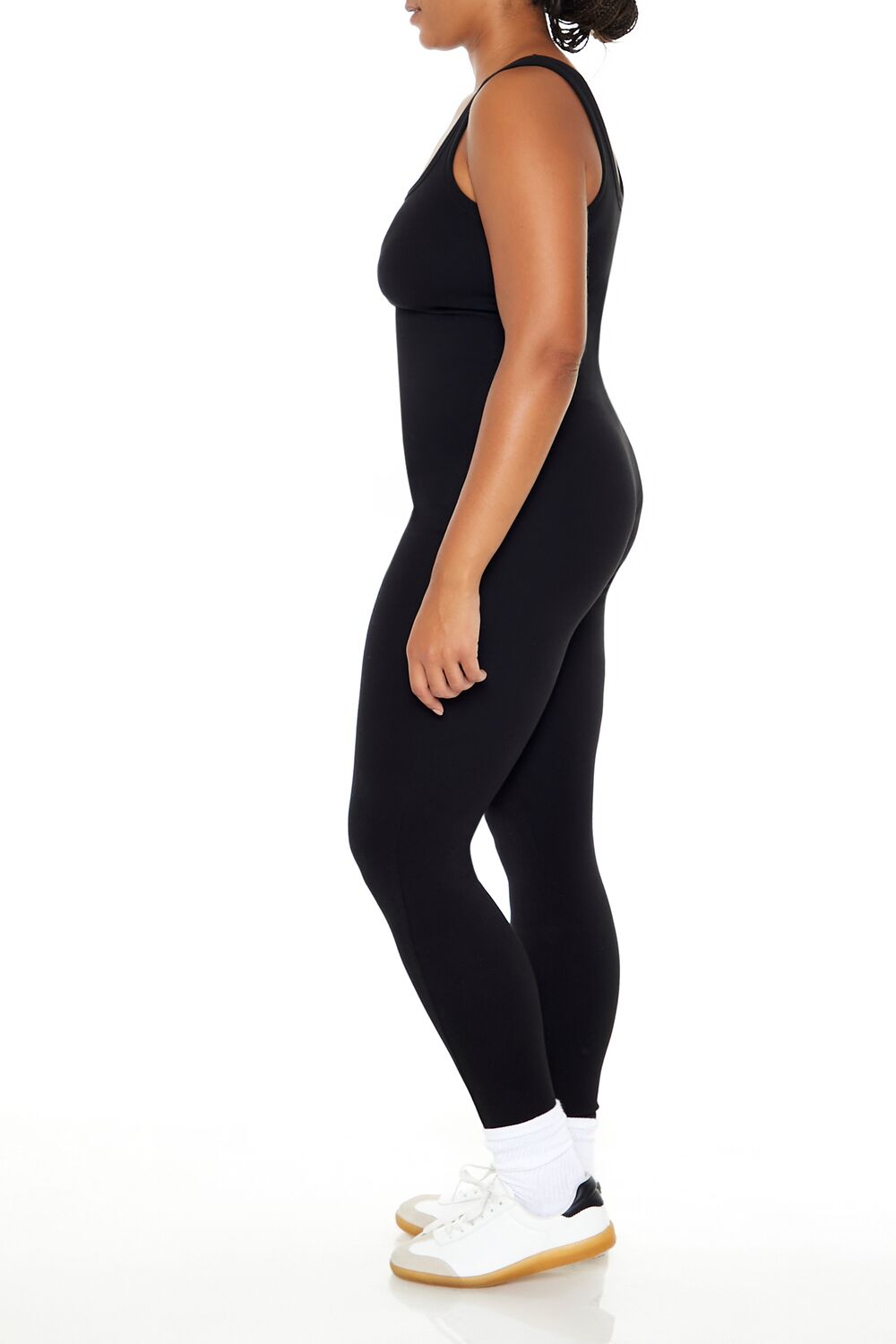  Forever 21 Plus Size Ribbed Knit Tank Jumpsuit - black - Bonton