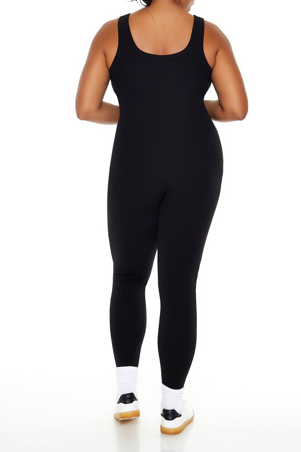  Forever 21 Plus Size Ribbed Knit Tank Jumpsuit - black - Bonton