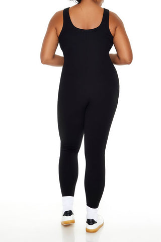 Plus Size Ribbed Knit Tank Jumpsuit