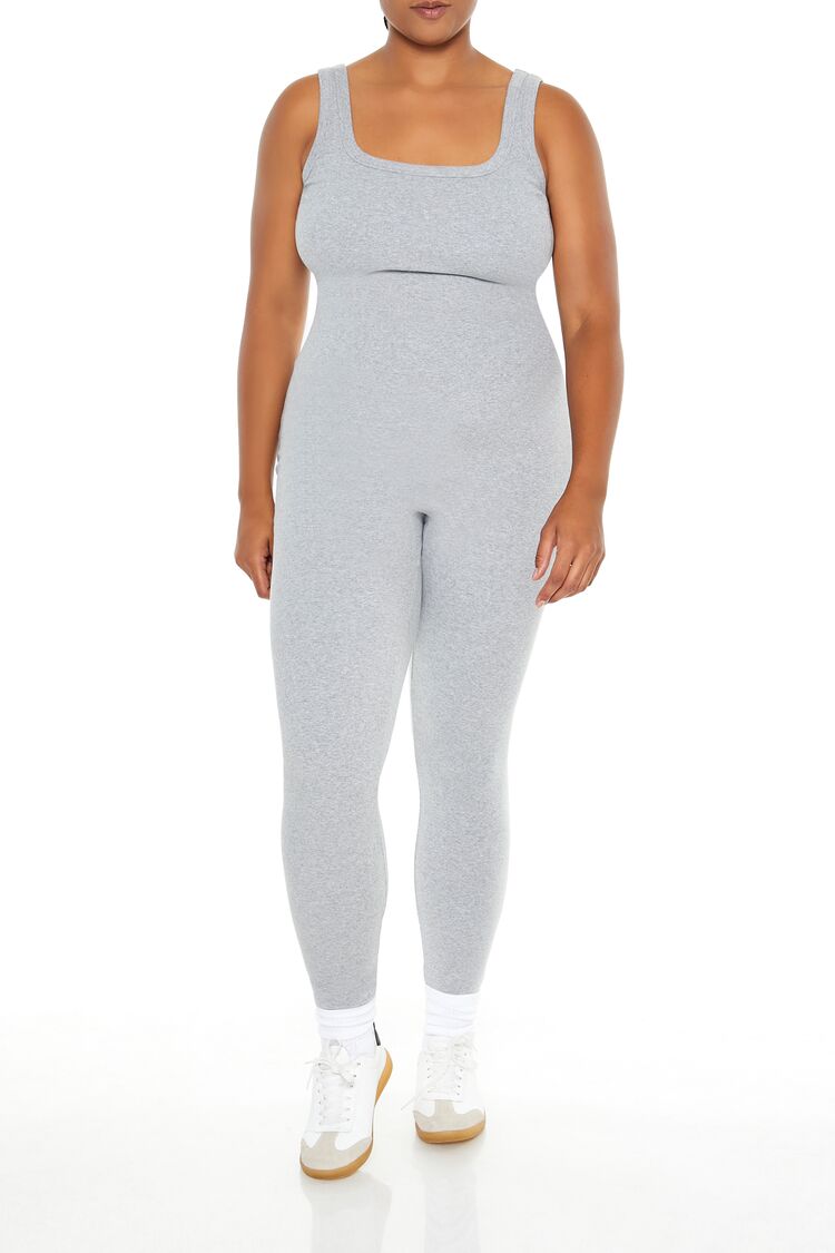  Forever 21 Plus Size Ribbed Knit Tank Jumpsuit - black - Bonton