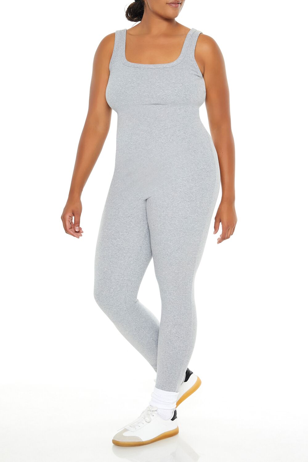  Forever 21 Plus Size Ribbed Knit Tank Jumpsuit - black - Bonton
