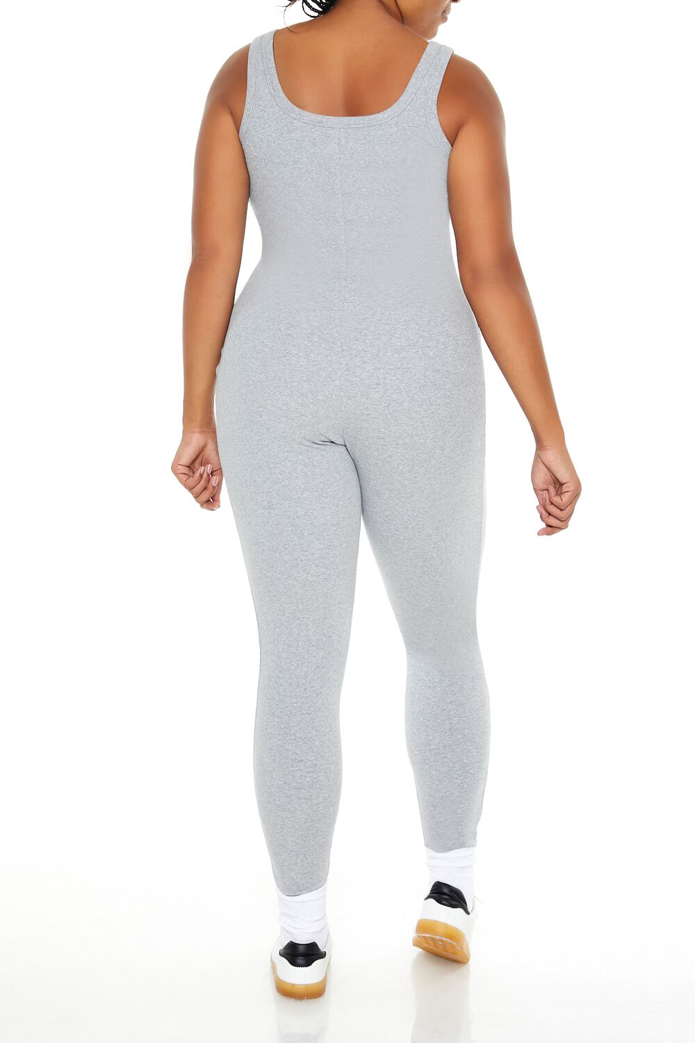  Forever 21 Plus Size Ribbed Knit Tank Jumpsuit - black - Bonton