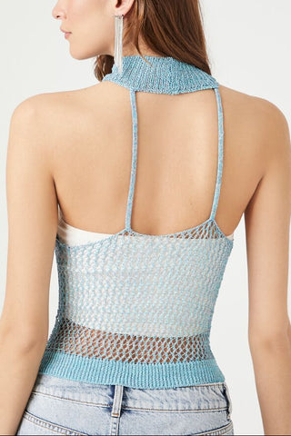 Sheer Crochet Sleeveless Top