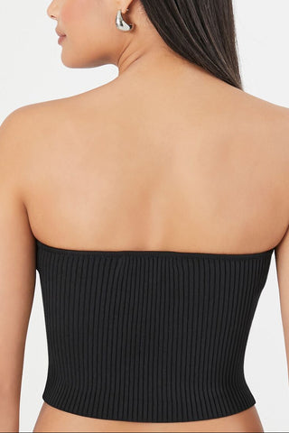 Sweater-Knit Cropped Tube Top