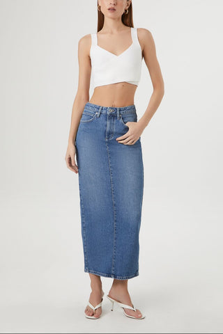 Sweater-Knit Crossover Crop Top