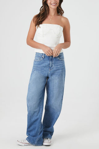 Denim Bustier Tube Top