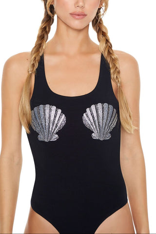 Rhinestone Seashell Bodysuit