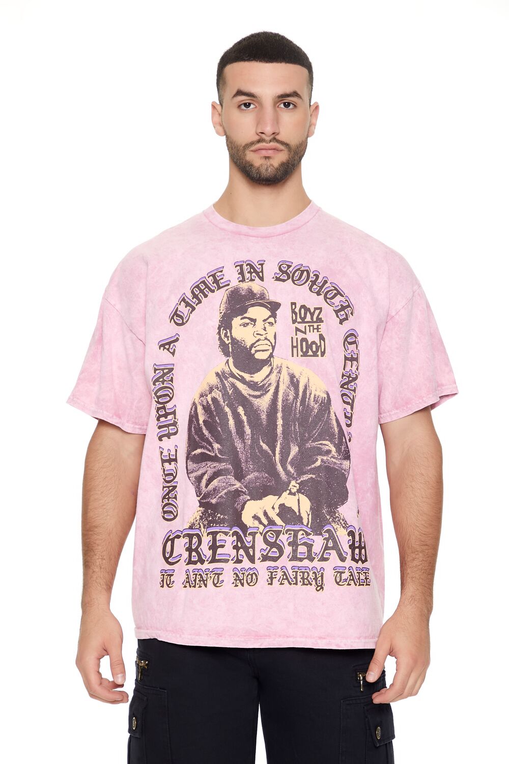  Forever 21 Mineral Wash Boyz N The Hood Graphic Tee - dusty pink multi - Bonton