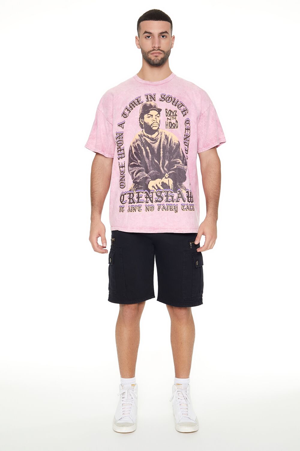  Forever 21 Mineral Wash Boyz N The Hood Graphic Tee - dusty pink multi - Bonton