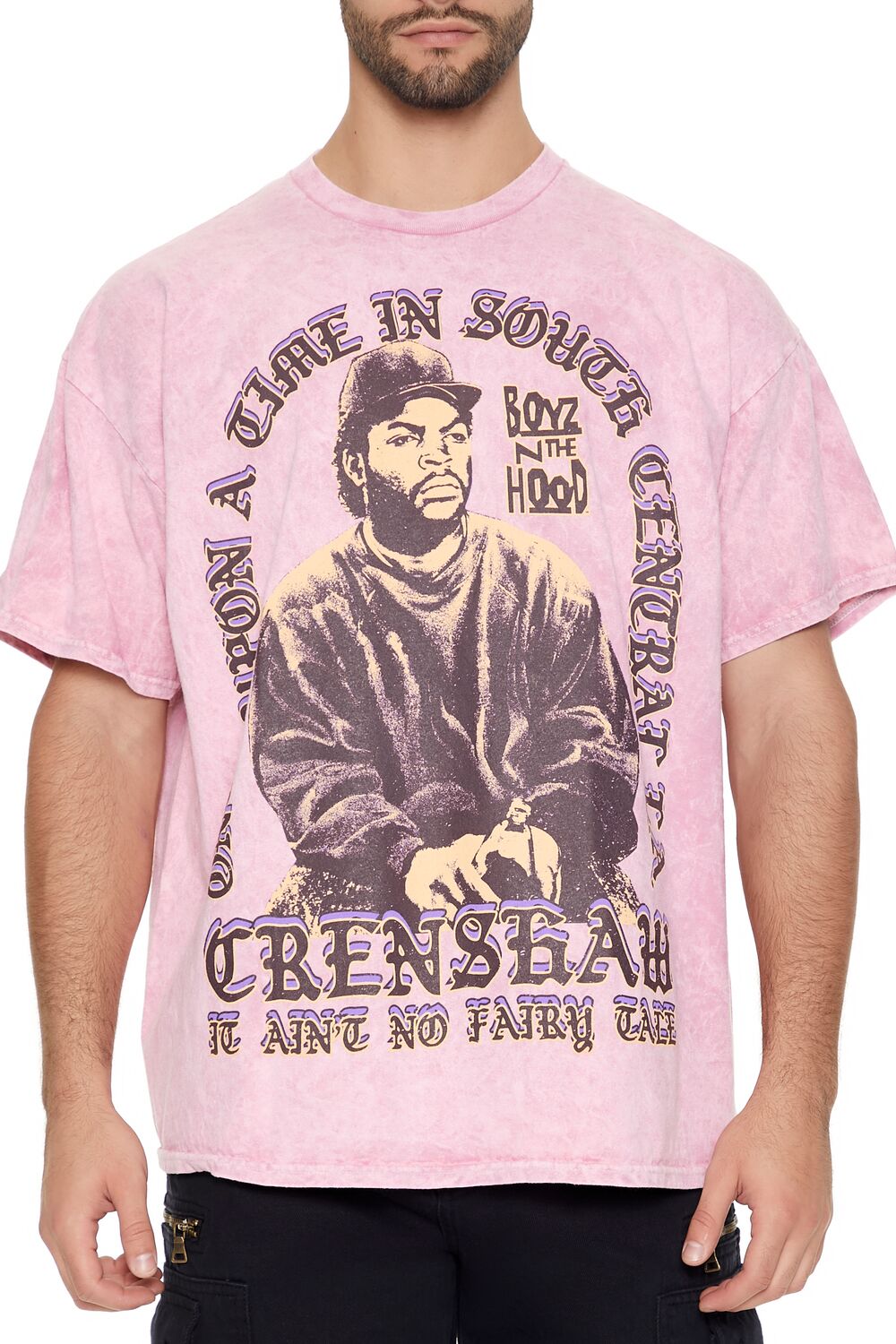  Forever 21 Mineral Wash Boyz N The Hood Graphic Tee - dusty pink multi - Bonton