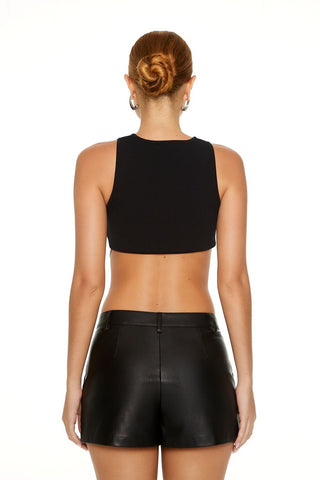 Sweater-Knit Chain Crop Top