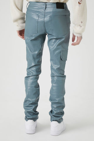 Mid-Rise Cargo Skinny Jeans