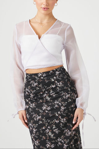 Sheer Organza Wrap Top