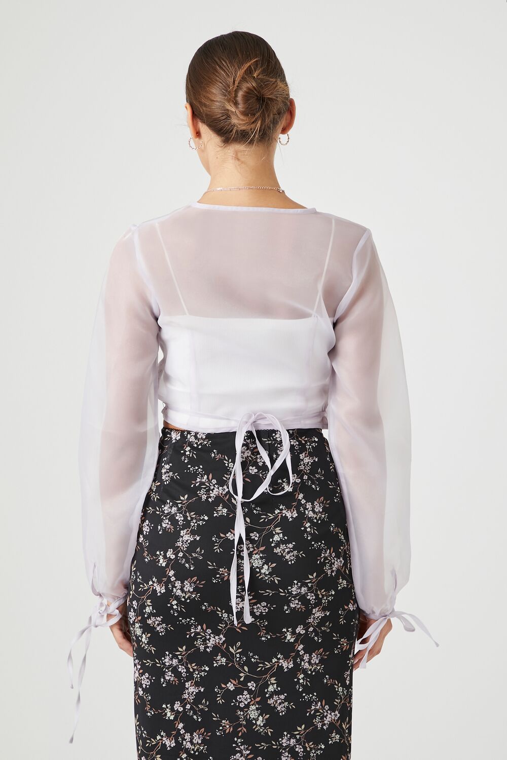  Forever 21 Sheer Organza Wrap Top - dusty lavender - Bonton