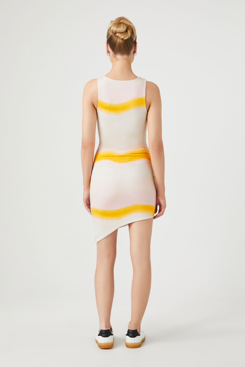  Forever 21 Tie-Dye Striped Mini Dress - yellow-multi-swatch - Bonton