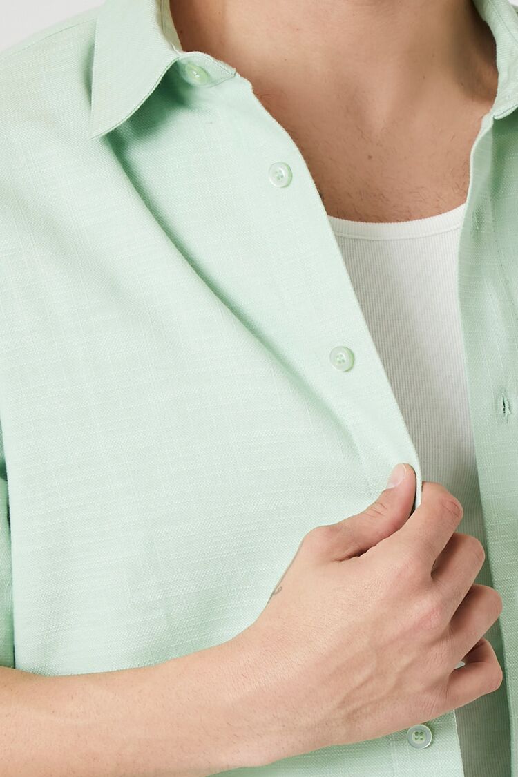  Forever 21 Textured Curved-Hem Shirt - mint - Bonton