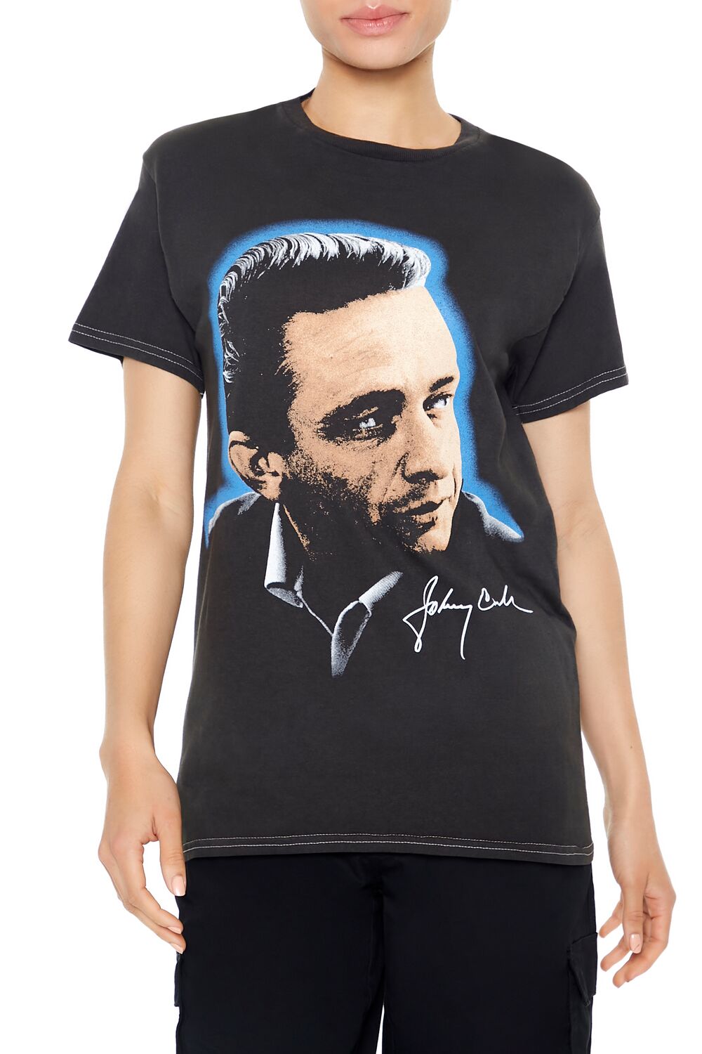  Forever 21 Johnny Cash Graphic Tee - charcoal multi - Bonton
