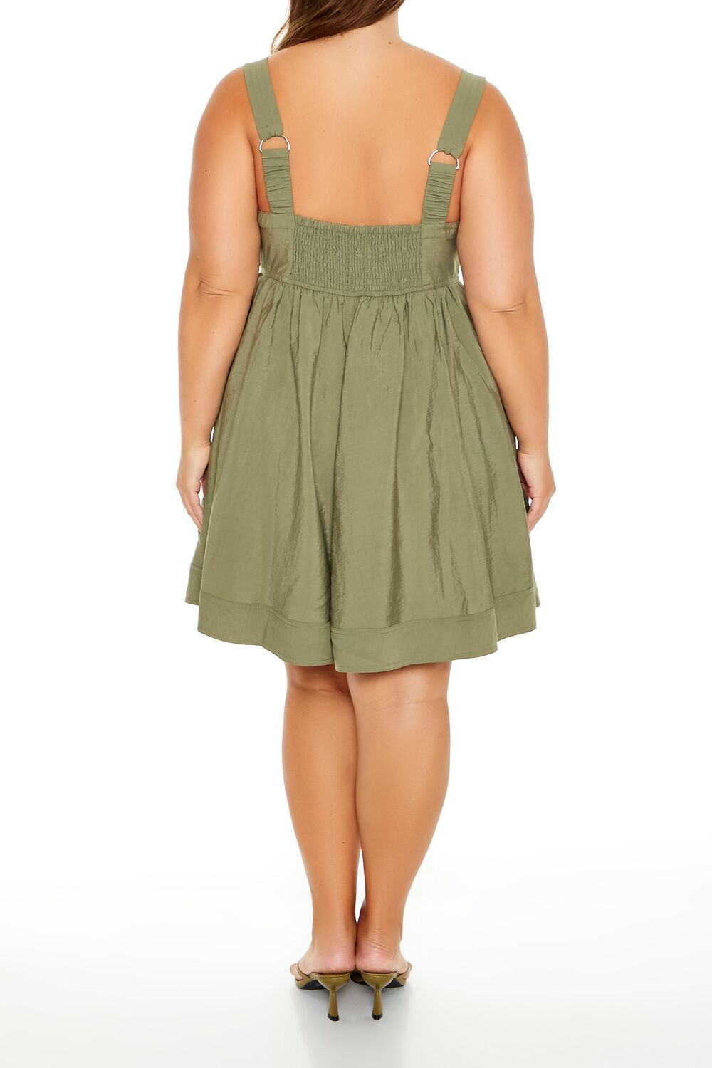  Forever 21 Plus Size Cargo A-Line Mini Dress - oliv - Bonton