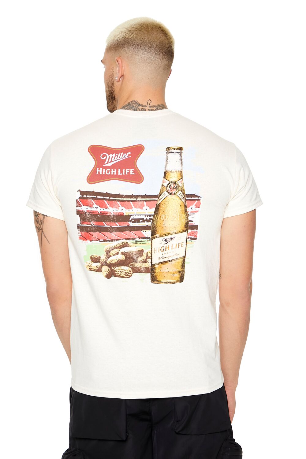  Forever 21 Miller High Life Graphic Tee - cream multi - Bonton
