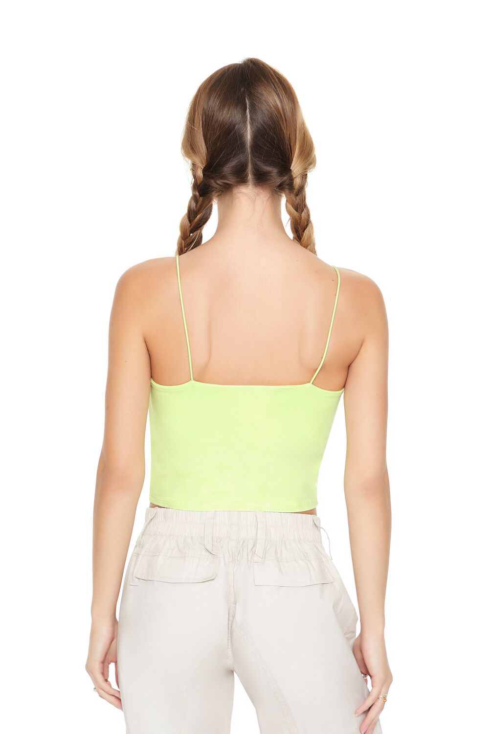  Forever 21 Mineral Wash Cropped Cami - pale green - Bonton