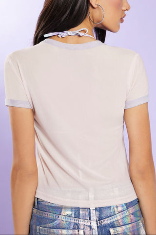 Sea Side Sequin Ringer Tee