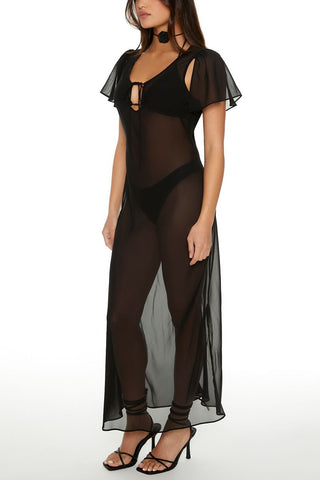 Sheer Chiffon Maxi Dress