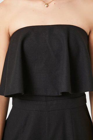 Flounce Wide-Leg Tube Jumpsuit