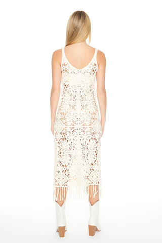 Crochet Fringe Midi Dress