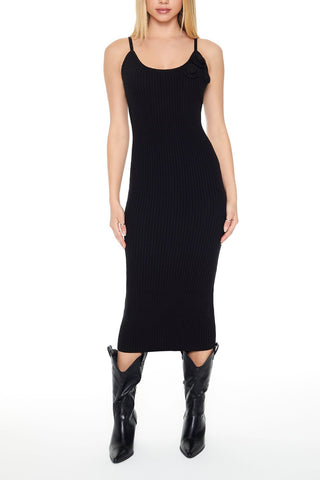 Crochet Rosette Cami Midi Dress