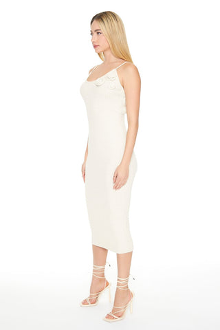 Crochet Rosette Cami Midi Dress