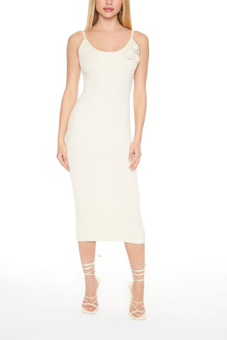 Crochet Rosette Cami Midi Dress