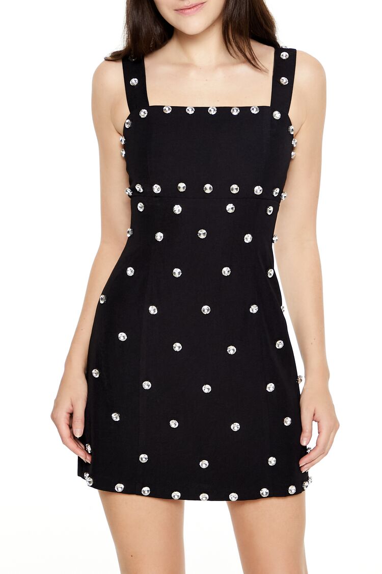  Forever 21 Faux Gem Mini Dress - black - Bonton