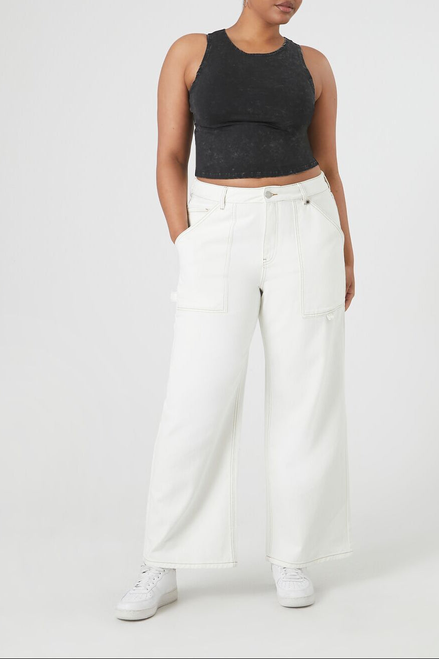  Forever 21 Plus Size Cropped Tank Top - agave - Bonton