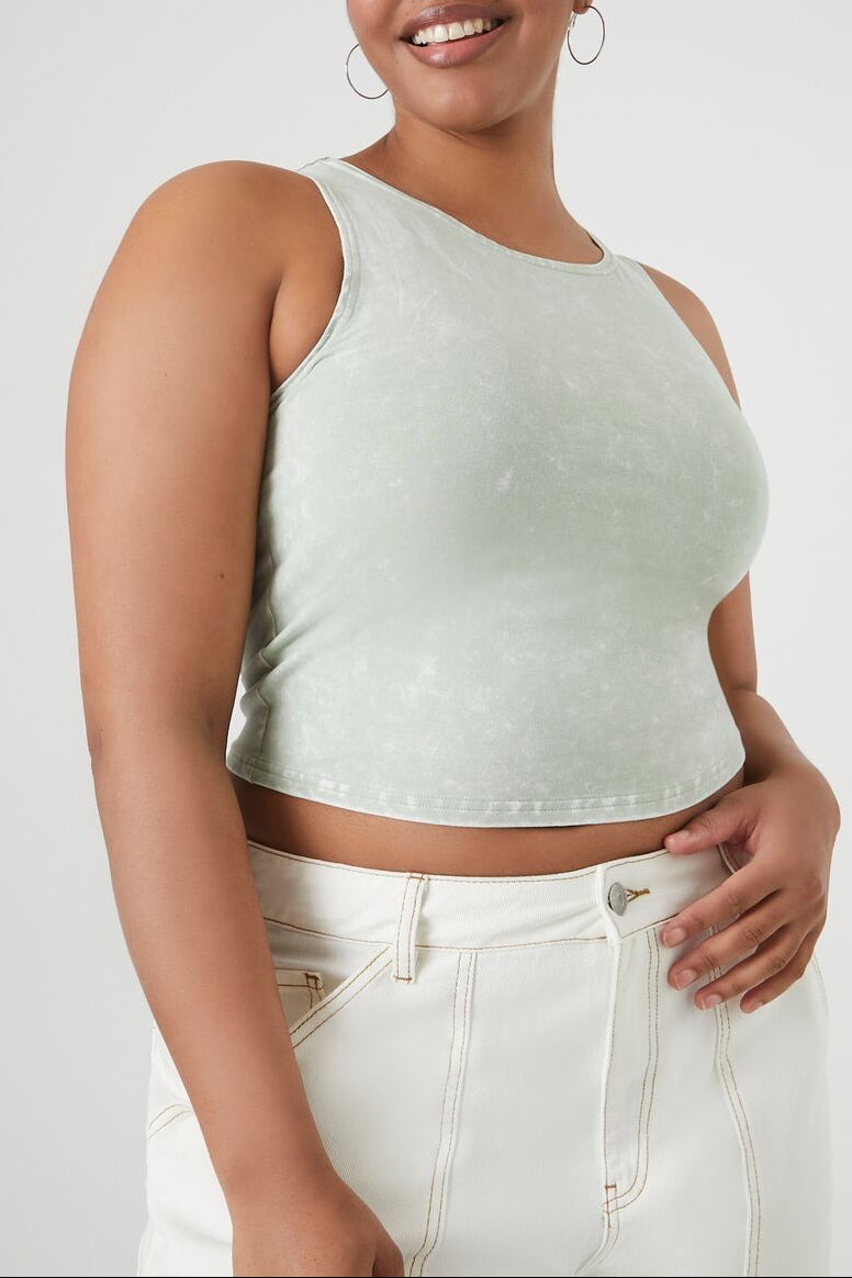  Forever 21 Plus Size Cropped Tank Top - agave - Bonton