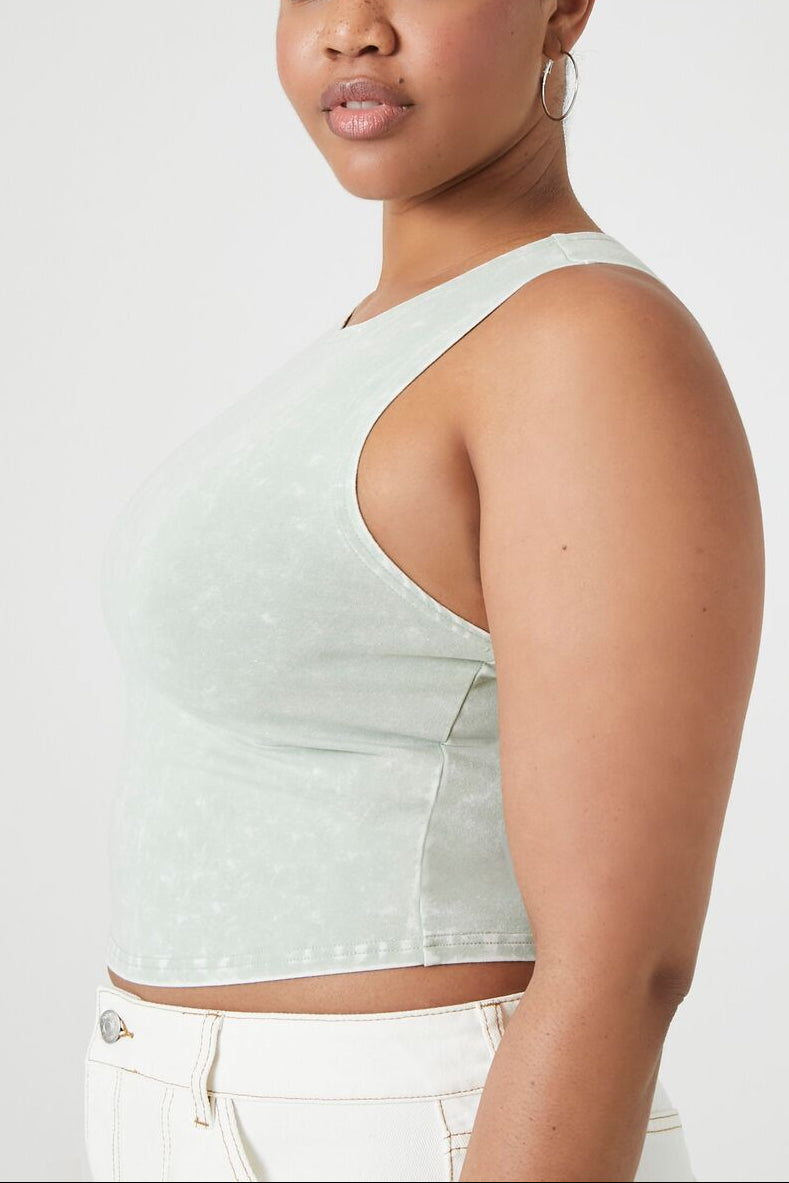  Forever 21 Plus Size Cropped Tank Top - agave - Bonton