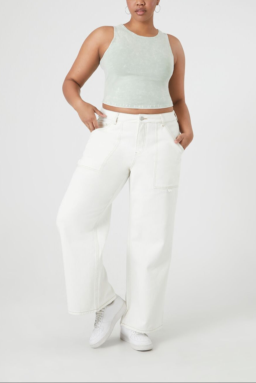  Forever 21 Plus Size Cropped Tank Top - agave - Bonton