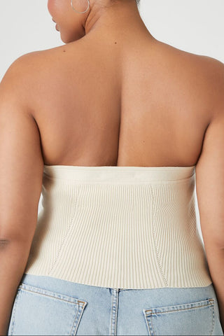 Plus Size Sweater-Knit Tube Top