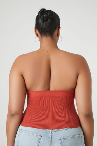 Plus Size Sweater-Knit Tube Top