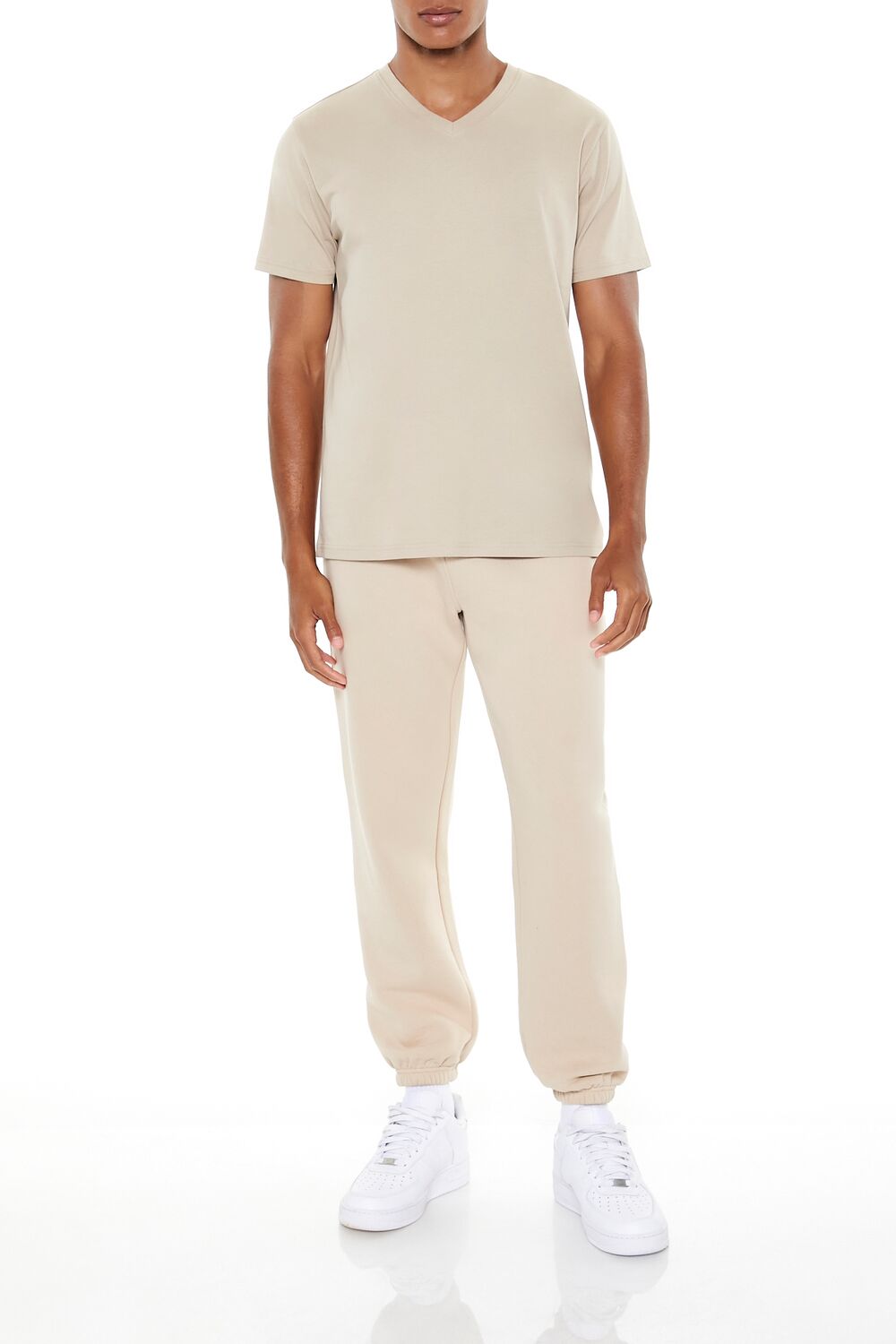  Forever 21 Basic V-Neck Tee - taupe - Bonton