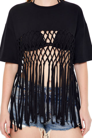 Crochet Fringe Tee
