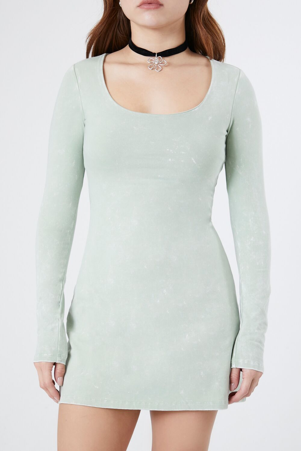 forever 21 flare dress SHEIN Solid Color Fitted Flare Cuff Long Sleeve Elegant Dress,M